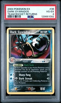 2004 POKEMON EX TEAM ROCKET RETURNS #36 DARK GYARADOS PSA 4 - Image 1 of 2