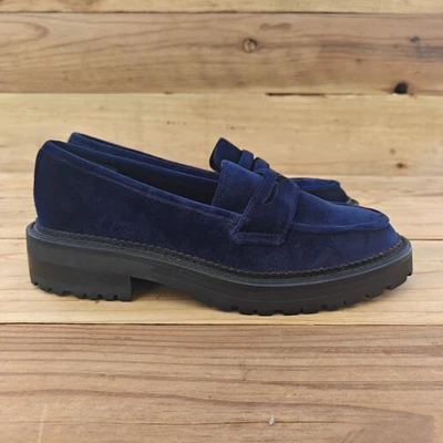 Женские бархатные синие мокасины Kenneth Cole размер 6,5 подошвы Fatima Lug - Изображение 1 из 4