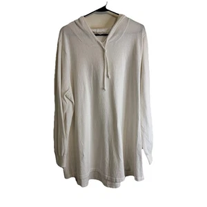 Soft Surrounding Linen Blend Cream Sweater Hoodie Size 2xl Lagenlook Oversized - Picture 1 of 14