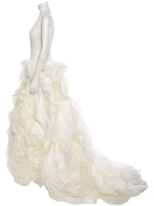 Vera Wang Jeaninne Sleeveless Bridal Wedding Gown Ruffled Size 6 Excellent - Picture 1 of 5