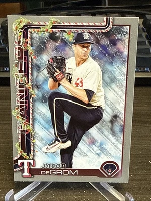 2025 Topps Holiday - Jacob deGrom #H196 Holiday Silver Glitter - Image 1 of 2