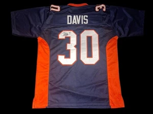 TERRELL DAVIS Signed DENVER BRONCOS CUSTOM JERSEY SUPER BOWL HALL OF FAME JSA - Picture 1 of 1