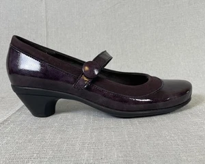 Naot Womens Dark Purple Patent Leather Mary Jane Shoes Low Pumps Size 40 US 9 - Picture 1 of 16