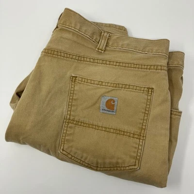 Pantalones de Trabajo Carhartt Calce Relajado 42x32 (Ajuste 42x30) Caqui Lona Carpintero Elastizados Foto 1 de 4