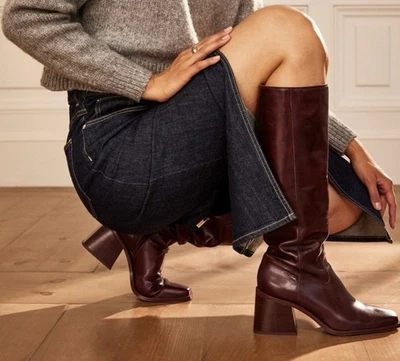 Vince Camuto Sangeti Dark Mahogany Boot 8.5 Wide Calf New - Image 1 of 4