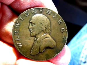 High Grade  1792 Shakespeare Warwickshire Conder Halfpenny Token  K1 - Picture 1 of 2