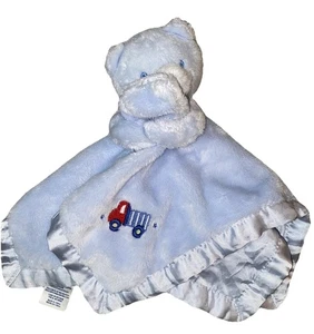 Gerber Lovey Coperta di Sicurezza Peluche Raso Orsacchiotto Blu Camion Striscia Rossa - Foto 1 di 9