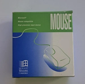 Computer Mouse Corded Microsoft Windows Compatible 1990's Vintage New! - Picture 1 of 5