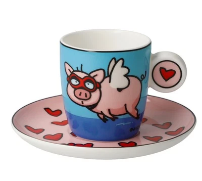 Taza de café espresso Goebel Ed Heck When Pigs Fly novedad 2024 100 ml Foto 1 de 4