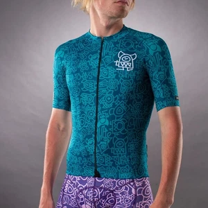 Eliel Cycling Jersey Mens Size Large Squid Short Sleeve Pockets Made In USA - Picture 1 of 10
