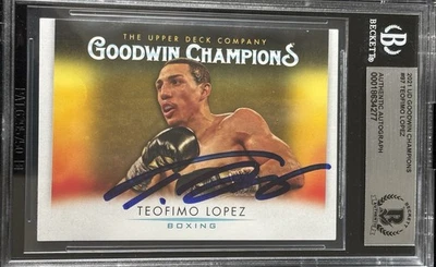 Teofimo Lopez Signed 2021 UD Goodwin Champions #12 BAS Beckett Autograph Card - Image 1 of 3