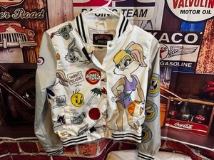 Members Only Looney Tunes Kids Youth Vintage Snap Front Jacket Size 14/16 - Picture 1 of 8