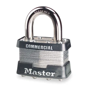 MASTER LOCK 1DCOM Keyed Padlock, 3/4 in,Rectangle,Silver 1A375 - Picture 1 of 1