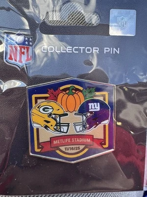 New York Giants Vs Green Bay Packers Exclusive Gameday Pin 11/16/25 - Image 1 of 2