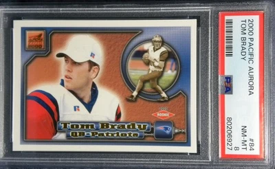 Pacific Aurora Tom Brady 2000 novato #84 ¡PSA-8 novato!! Foto 1 de 4