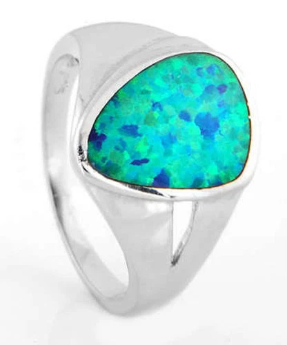 Anillo de ópalo creado en plata de ley talla 9 Foto 1 de 1