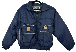 Fall Line Vintage Down Navy Insulated Quilted  Mens L Ski Jacket Puffer Coat - Picture 1 of 9