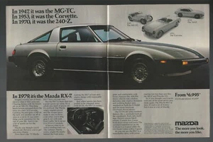 1979 MAZDA RX-7 2-page advertisement, Mazda RX 7 GS, silver car print ad - Bild 1 von 3