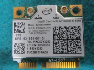 Intel Centrino Advanced-N 6205 adattatore Wi-Fi PCIe Half Mini 62205ANHMW 60Y3253 - Foto 1 di 2