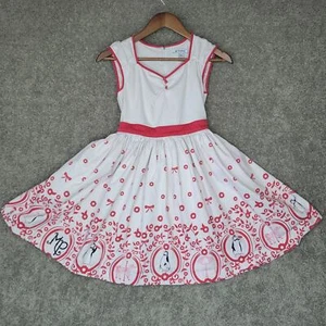 Disney Parks Authentic Red White Mary Poppins Designer Dress EUC Youth XL - Picture 1 of 10