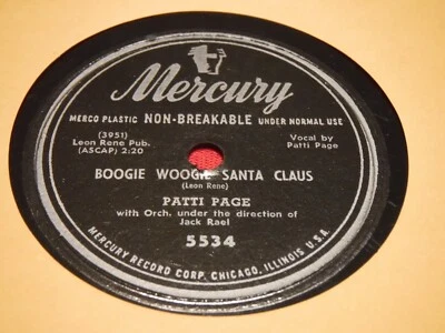 Patti Page 78 RPM Mercury 5534 Boogie Woogie Santa Claus Tennessee Waltz 1950 Foto 1 de 4