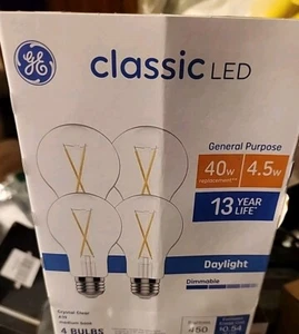 GE Classic LED 40 Watt Replacement Daylight (4 Pack) A19 4.5 W 5000K - Picture 1 of 3