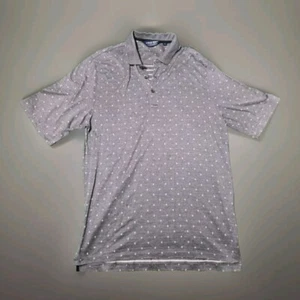 Ralph Lauren Polo Golf Shirt Men's Large Gray Dots Pima Cotton Short Sleeve - Picture 1 of 7