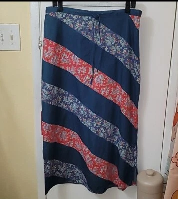 Maxi Saia Feminina 12 Crazy Horse Bloco de Cores Floral Estampa Bandana Algodão Antigo B15 - Imagem 1 de 4