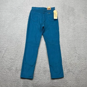 VTG 70s Lee Riders Ultra Cord Pants Womens 15 Teal Union Made USA Deadstock - Picture 1 of 21