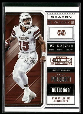 Dak Prescott 2018 Panini Contenders Draft Picks #24 Mississippi State Bulldogs - Image 1 of 2