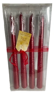 Velas rojas cónicas American Atelier vacaciones Navidad 4 velas 9,75 pulgadas de alto - Imagen 1 de 7