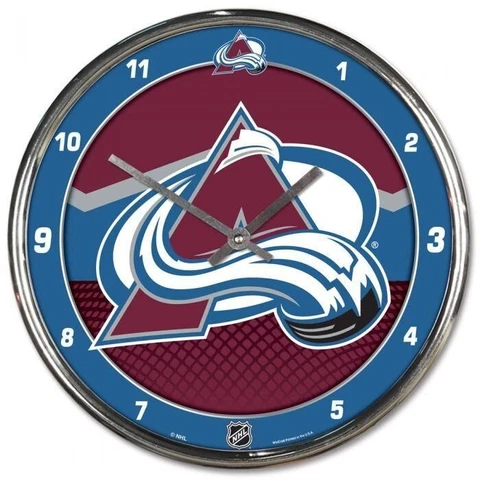Colorado Avalanche NHL Hockey Chrome Team Logo Wall Clock "AA"Battery WinCraft Cover
