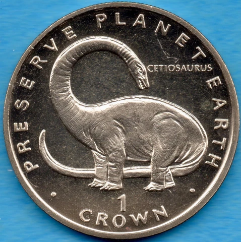 Gibraltar 1993 1 One Crown Coin - Cetiosaurus Dinosaur - Preserve Planet Earth Cover
