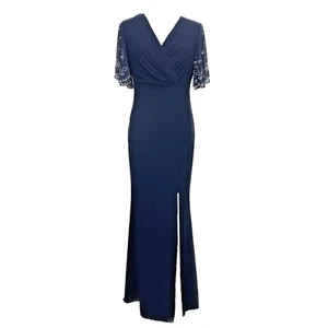 Maxivestido FRANK LYMAN 229014 azul noche perlas elástico fiesta pieza modelo talla: S/M - Imagen 1 de 5