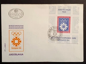 Yugoslavia Stamps 1983 Olympics Minisheet First Day Cover Unaddressed (w) - Picture 1 of 2