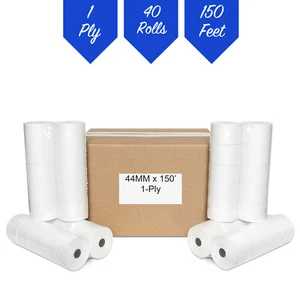 Papel de recibo de caja registradora/calculadora BOND de 44 mm (1-3/4") x 150' - 40 rollos - Imagen 1 de 5
