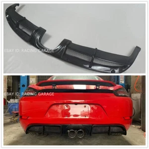 Gloss Black Rear Diffuser Lip Fit For Porsche 718 981 2020+ Carbon Fiber - Bild 1 von 6