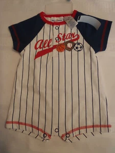 B.T. Kids 3-6 Month Striped Short Sleeve Short one-piece Baseball Outfit NWT - Picture 1 of 2