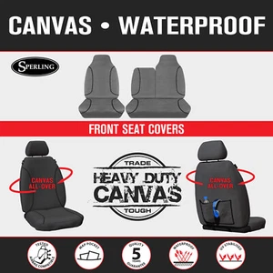 For Toyota HiAce LWB SLWB Van 2005-2015 TRADIES Waterproof Canvas Seat Covers - Picture 1 of 12