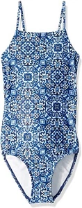 Seafolly Girls' 182481 High Neck Tank One Piece Swimsuit Size 10 - Picture 1 of 2