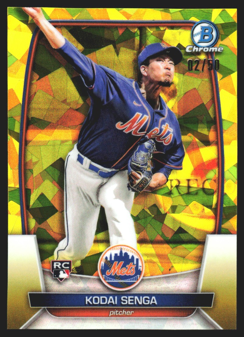 2023 Bowman Chrome Sapphire Yellow /50 Kodai Senga #77 TS8