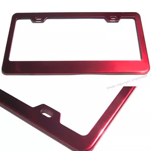 For Jaguar Jeep Kia Lamborghini Red Coated Stainless Steel License Plate Frame - Picture 1 of 8