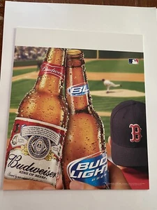 Cartel publicitario Budweiser Boston Red Sox Store 2008 Man Cave Bar 21x18 - Imagen 1 de 1