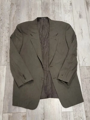 42L Men's MANI Vintage Blazer By Giorgio Armani 100% Wool Olive Brown Sport Coat - Image 1 of 4