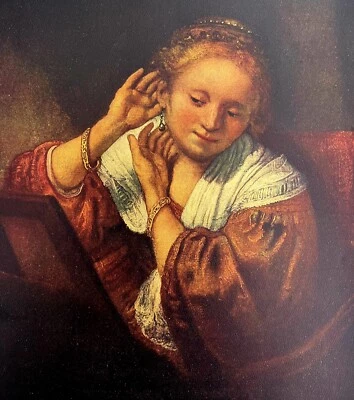 Rembrandt 1944 Typing Woman At Her Mirror Color Plate Phaidon Art Print DWU10 - Image 1 of 2