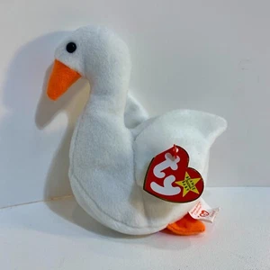 Peluche TY Beanie Baby Babies GRACIE The White Goose Swan 6-17-1996 nuovo con etichette - Foto 1 di 3