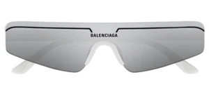 Balenciaga Occhiali da SOLE BB0003S-002 Bianco Rettangolari Unisex - Picture 1 of 4