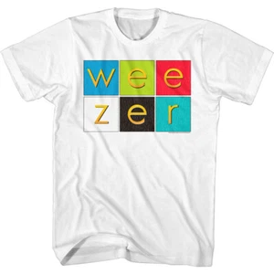 Weezer Album Color Squares Band Name Men's T Shirt Rock Music Merch - Imagen 1 de 5