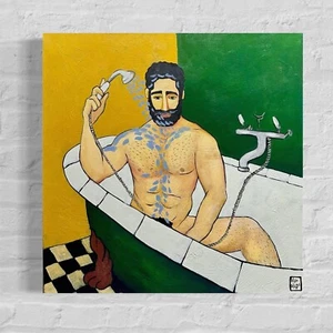 Original painting. Contemporary art. male picture. art figurative. Portrait male - Picture 1 of 2