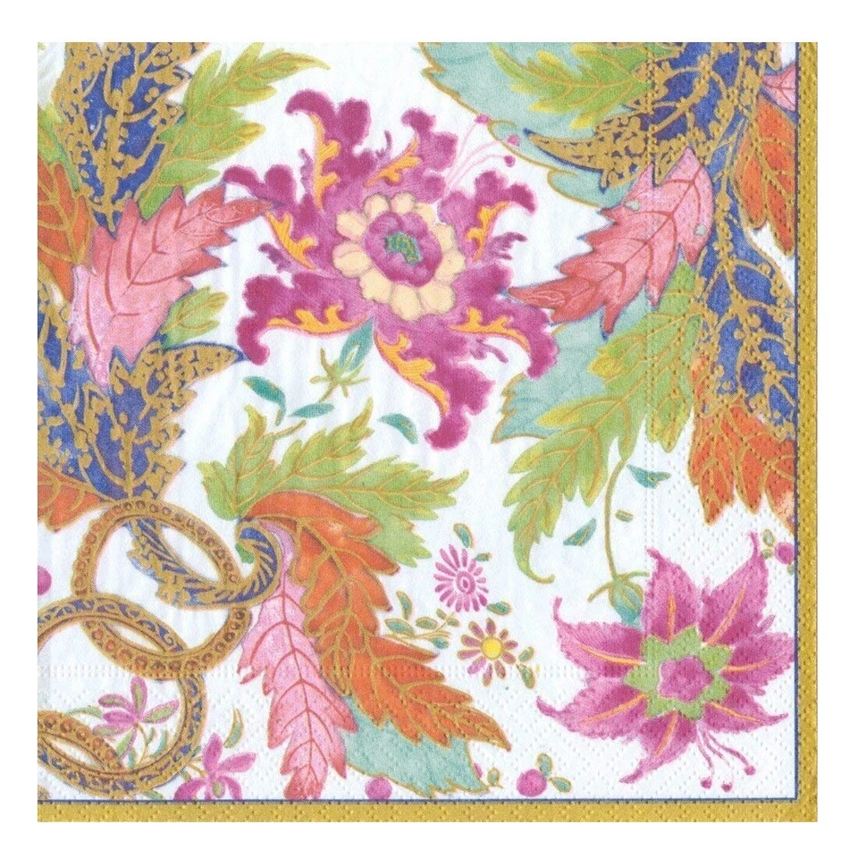 Caspari Paper Beverage Napkins, Tobacco Leaf Ivory - 2 Packs (13130C) - Image 1 of 2